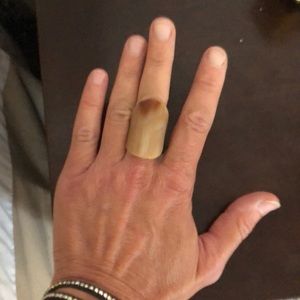 NWT Handmade Chunky Blonde Horn Ring. Boho Chic!